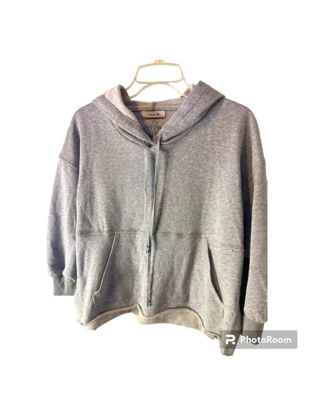 Love In Cropped Hoodie Grey US M